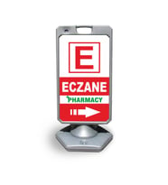 Eczane Pharmacy  Reklam ve Yönlendirme Uyari Dubasi A Tabela Gri