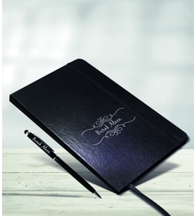 Kişiye Özel Siyah Defter Touchpen Kalem Hediye Seti Model-15