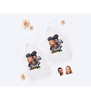 BK Gift Kişiye Özel İkili Erkek ve Kadın Chef Karikatürlü Beyaz Mutfak Önlüğü Seti-16