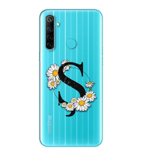 Papatya Harf Tasarım Süper Şeffaf Silikon Telefon Kılıfı Oppo Realmi 6i Ş-Harfi
