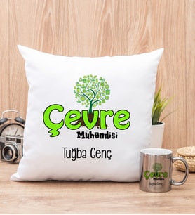 Çevre Mühendisi Yastık ve Silver Kupa Bardak