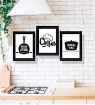Kitchen 2 Ahşap 3 lü 15,5x20,5 cm Tasarım Çerçeve Seti