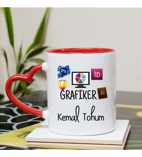 Grafiker Kupa Bardağı Kalpli