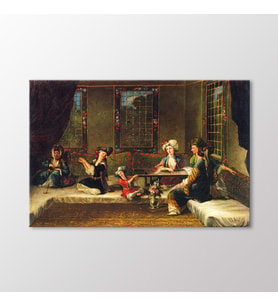 Arty Tablo Gergef İşleyen Kadınlar Tablo (Karışık)