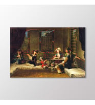 Arty Tablo Gergef İşleyen Kadınlar Tablo (Karışık)