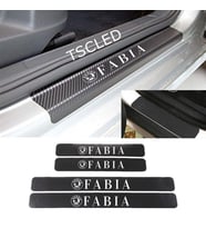 Skoda Fabia Karbon Kapı Eşiği Koruma Sticker Yapıştırma (4 Adet)