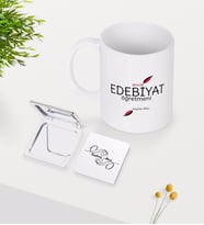 BK Gift Kişiye Özel Edebiyat Öğretmeni Beyaz Kupa Ayna Seti-5 (Model 1)