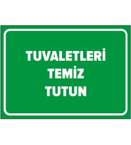 MIGNATIS - Tuvaletleri Temiz Tutun Levhası - Sac Malzeme 35x50cm