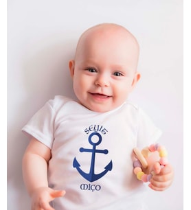 Pia Baby T2019-10 %100 Pamuk İsme Özel Çapalı Bebek Body