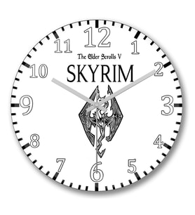 Skyrim Dragon Duvar Saati Bombeli Gercek Cam