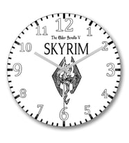 Skyrim Dragon Duvar Saati Bombeli Gercek Cam