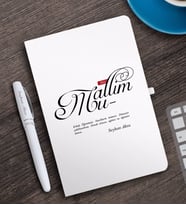 BK Gift Kişiye Özel Mânâ Muallim Beyaz Defter ve Kalem Hediye Seti