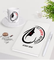 BK Gift Kişiye Özel Cilt Bakım Uzmanı Beyaz Defter Kalem Türk Kahvesi Fincanı Seti-1 (Model 1)