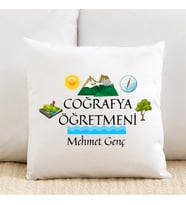 Coğrafya Öğretmenine Özel İsimli Yastık