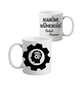 Makine Mühendisine Hediye İsim ve Unvan Baskılı Kişiye Özel Kupa Bardak