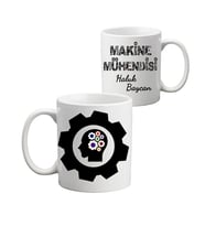 Makine Mühendisine Hediye İsim ve Unvan Baskılı Kişiye Özel Kupa Bardak
