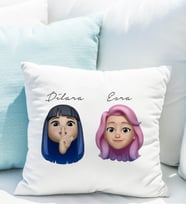 Emoji Kız Arkadaş Stiker Yastığı Kişiye Özel