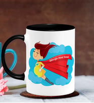 BK Gift Kişiye Özel Anneler Günü Temalı Siyah Kupa Bardak S4