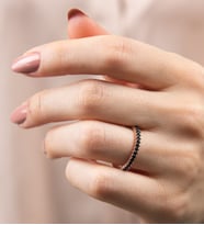 Mode Silver Tamtur rose gold gümüş yüzük (Siyah)