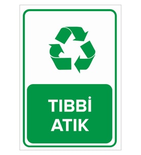 MIGNATIS - Geri Dönüşüm Tıbbi Atık Levhası - Sac Malzeme 35x50cm