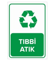 MIGNATIS - Geri Dönüşüm Tıbbi Atık Levhası - Sac Malzeme 35x50cm