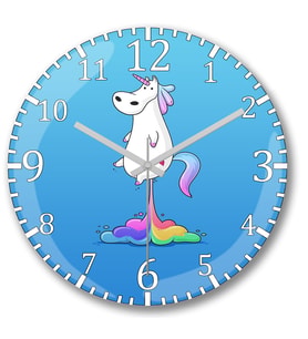 Unicorn Tasarım Duvar Saati Bombeli Gercek Cam---Ücretsiz Kargo--