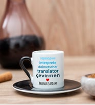 Çevirmen Siyah Türk Kahvesi Fincanı