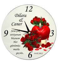 Kişiye Özel Güllü Duvar Saati