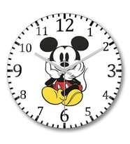 Mickey Duvar Saati Bombeli Gercek Cam