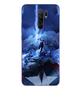 Kaptan Amerika Tasarım Süper Şeffaf Silikon Telefon Kılıfı Xiomai Redmi 9