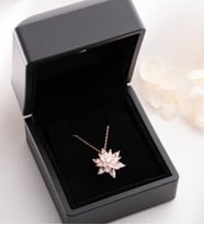 Silvano Jewelry 925 Ayar Gümüş Işıklı Kutuda Buzlu Beyaz Lotus Kolye