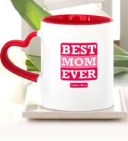 BK Gift Kişiye Özel En İyi Anne Kırmızı Kalpli Kupa Bardak  1