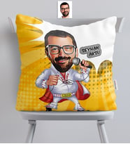 BK Gift Kişiye Özel Elvis Presley Karikatürlü  Yastık
