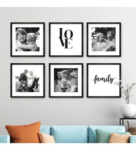 Family Temalı 6'lı Çerçeve Görünümlü MDF Tablo Seti (STD)