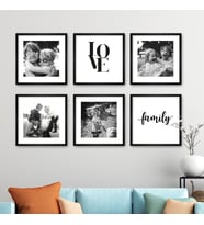 Family Temalı 6'lı Çerçeve Görünümlü MDF Tablo Seti (STD)