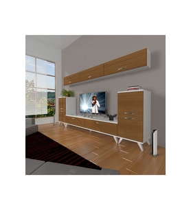 Decoraktiv Eko 9 Slm Std Retro Tv Ünitesi Tv Sehpası (Beyaz - Ceviz)