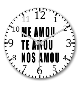 Me Amou Te Amou Nos Amou Branca Duvar Saati Bombeli Gercek Cam