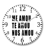 Me Amou Te Amou Nos Amou Branca Duvar Saati Bombeli Gercek Cam