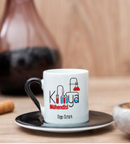 Kimya Mühendisi Siyah Türk Kahvesi Fincanı