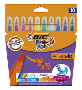 Bic Kids Visaquarelle Fırça Uçlu Keçeli Boya Kalemi 10 Renk