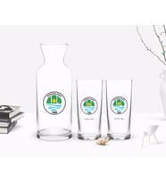 BK Gift Kişiye Özel Renkli Baskılı Zonguldak Tasarımlı Turistik İkili Rakı Bardağı ve Karaf Hediye Seti-1 (Beyaz)