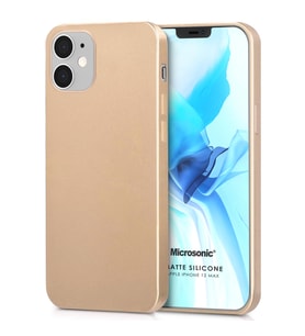 Microsonic Matte Silicone Apple iPhone 12 Mini Kılıf Gold