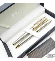 Scrikss 38 Saten Altın Roller Kalem + Tükenmez Kalem Seti  Scrikss Oscar  İsme Özel Kalem  Hediye Kalem