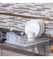 Geseus Home Tek Katlı Tabaklık Bulaşıklık Krom Şeffaf KB006