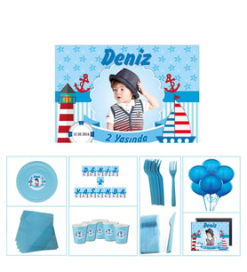 Denizci Masa Süslemesi Paketi 20 Kişilik