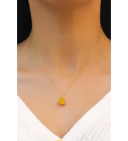 Lotus Çiçeği Kuvars Taşlı Gümüş Kolye