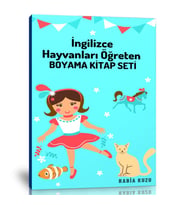 Hayvanları İngilizce Öğreten Boyama Kitap Seti (3 Kitap)