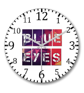 Blue Eyes Duvar Saati Bombeli Gercek Cam