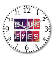 Blue Eyes Duvar Saati Bombeli Gercek Cam