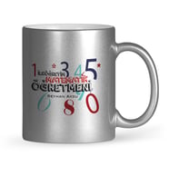 BK Gift Kişiye Özel İlköğretim Matematik Öğretmeni Gümüş Yaldızlı Kupa Bardak